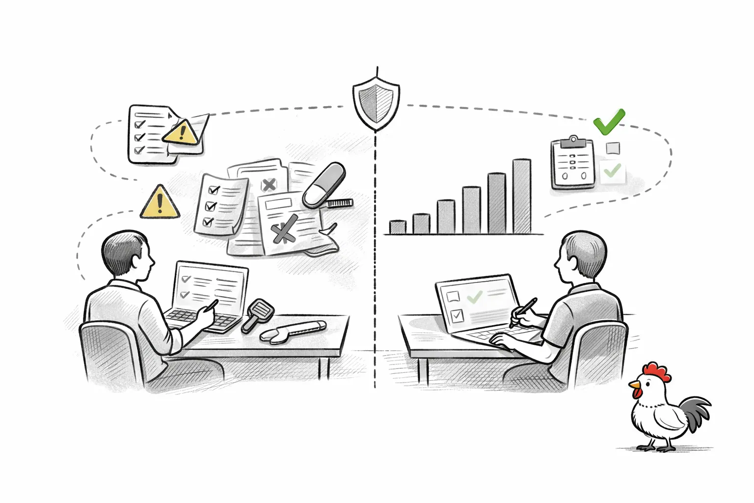 Illustration for article: Credit Repair vs. Credit Building
