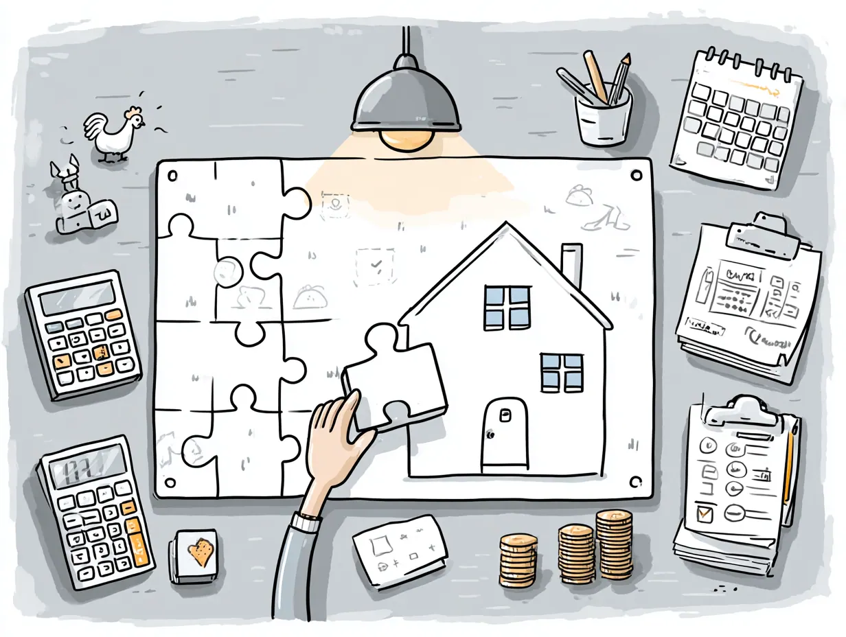 Illustration for article: Preparing for a Mortgage