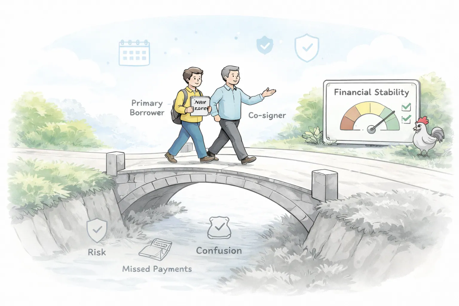 Illustration for article: Building Credit with a Cosigner
