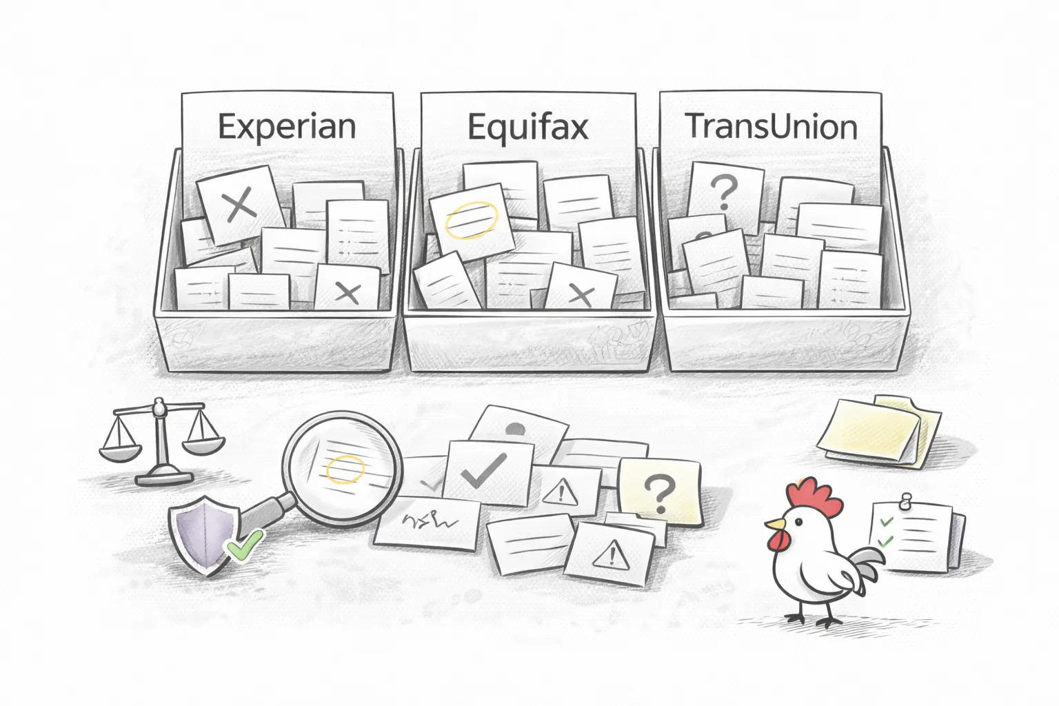Illustration for article: The Most Common Credit Report Errors and How to Spot Them