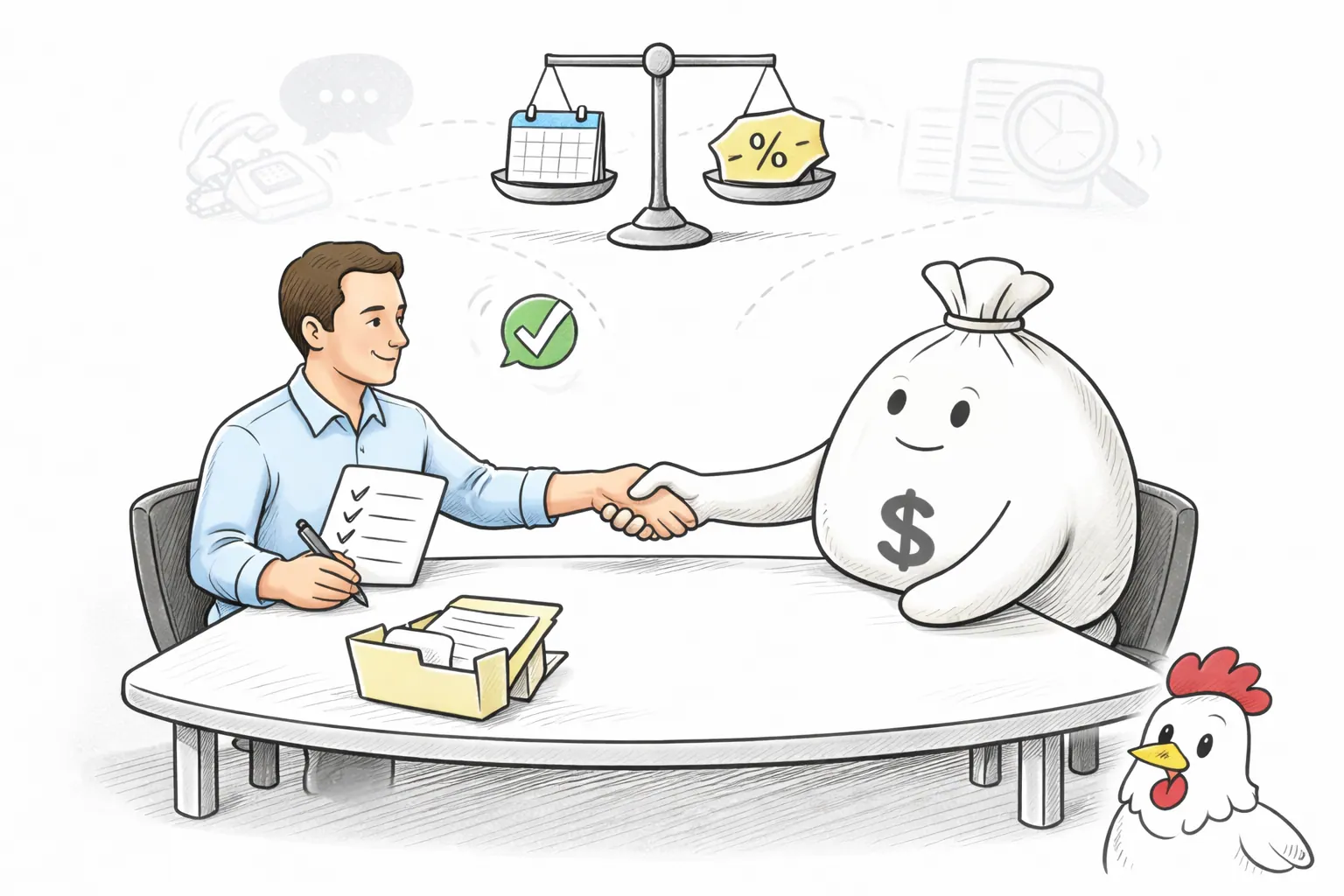 Illustration for article: Negotiating with Creditors: A Smart Guide to Settling Old Debts