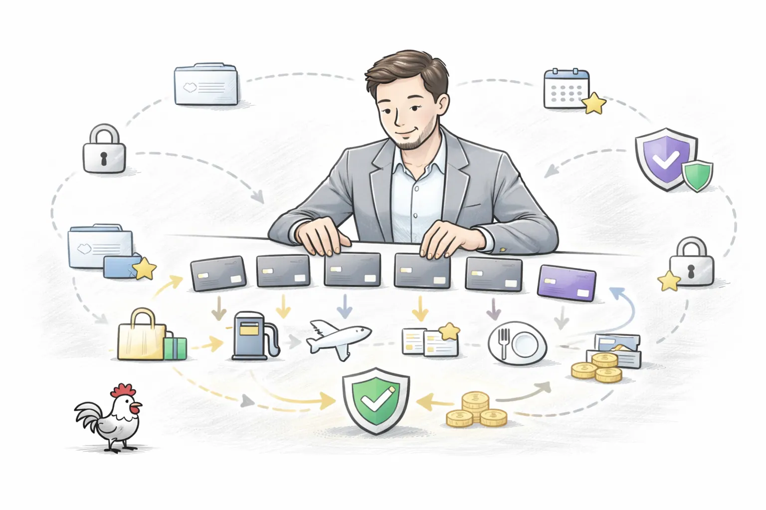 Illustration for article: Credit Card Rewards Strategy