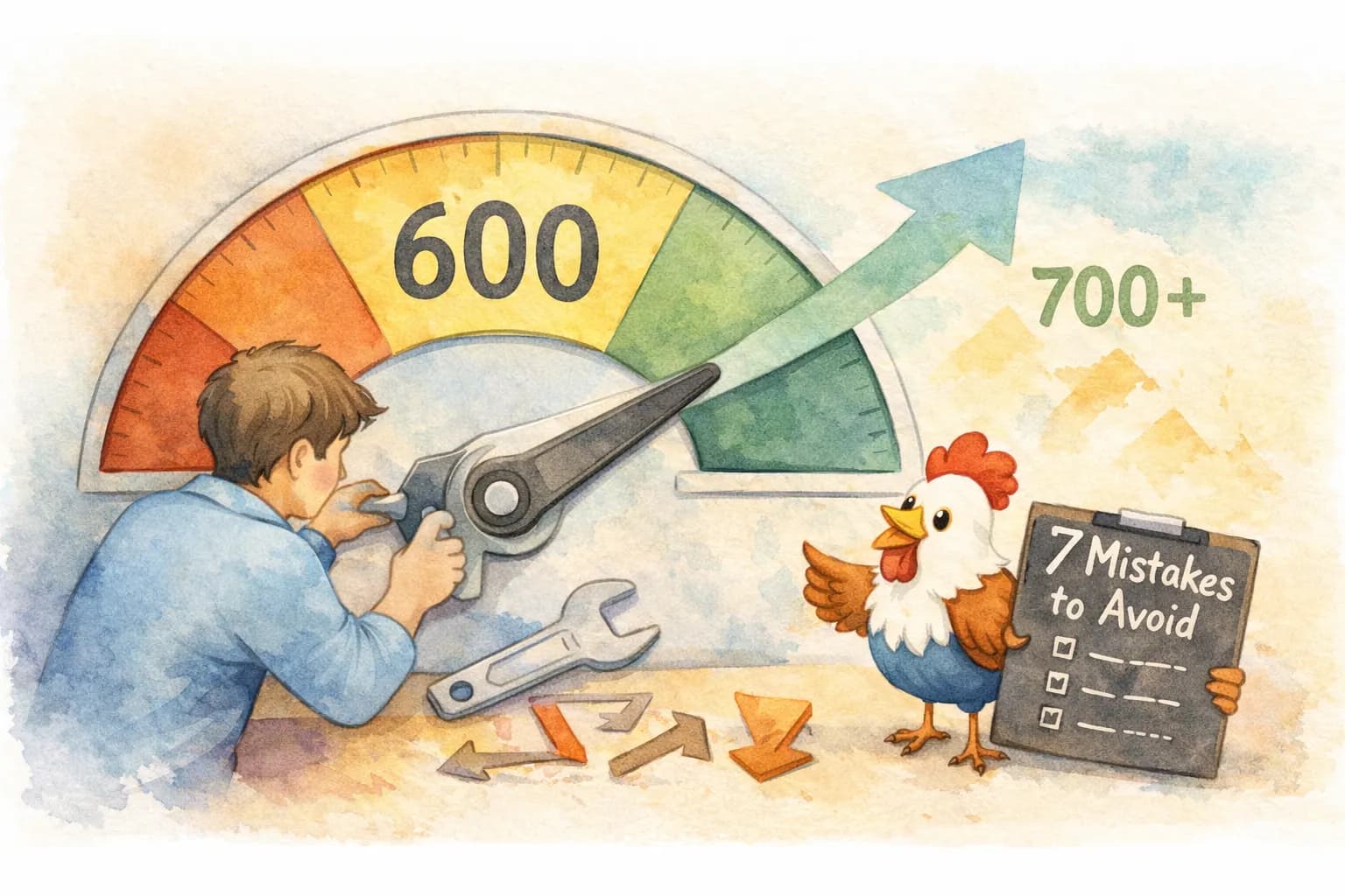 Illustration for article: How to Fix a 600 Credit Score
