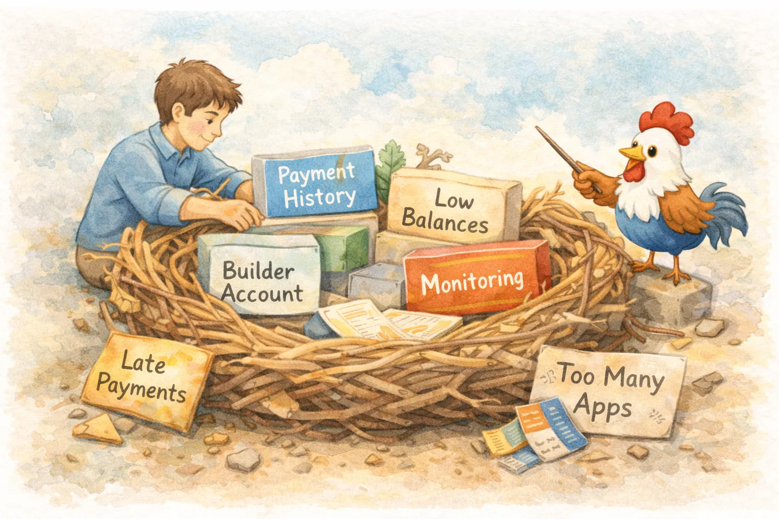 Illustration for article: How to Raise Your Credit Score 100 Points
