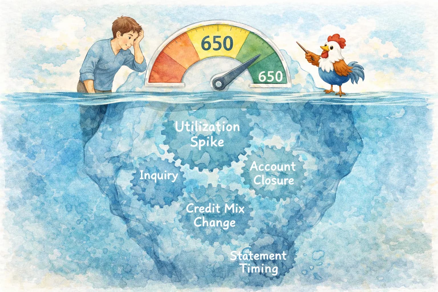 Illustration for article: Why Did My Credit Score Drop 50 Points