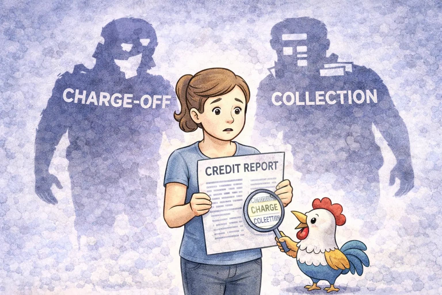 Illustration for article: Charge Off vs Collection mistakes to avoid