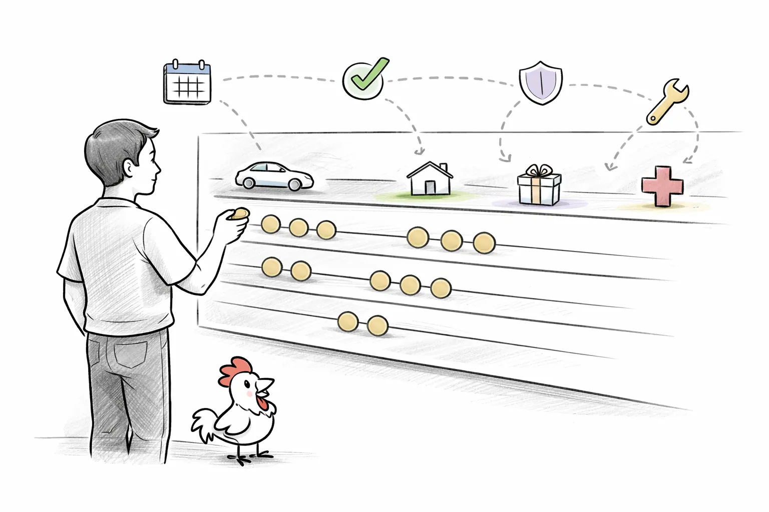 Illustration for article: The Sinking Fund System for Big Purchases