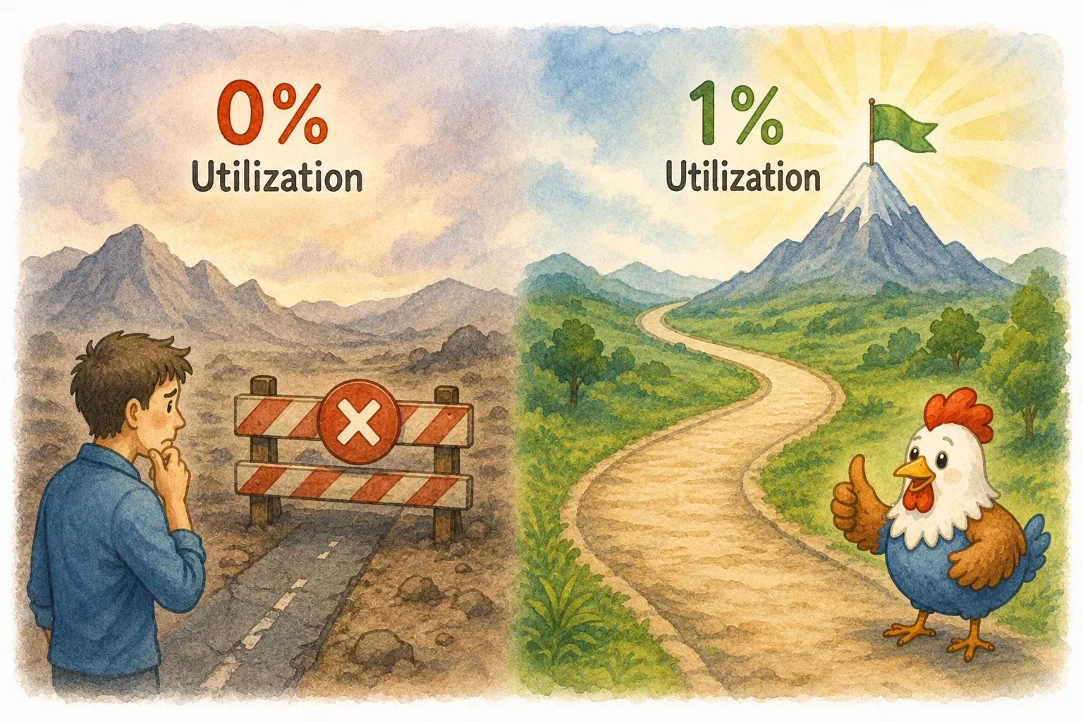 Illustration for article: 0% vs. 1% Utilization: The Subtle Mistake That Confuses Everyone