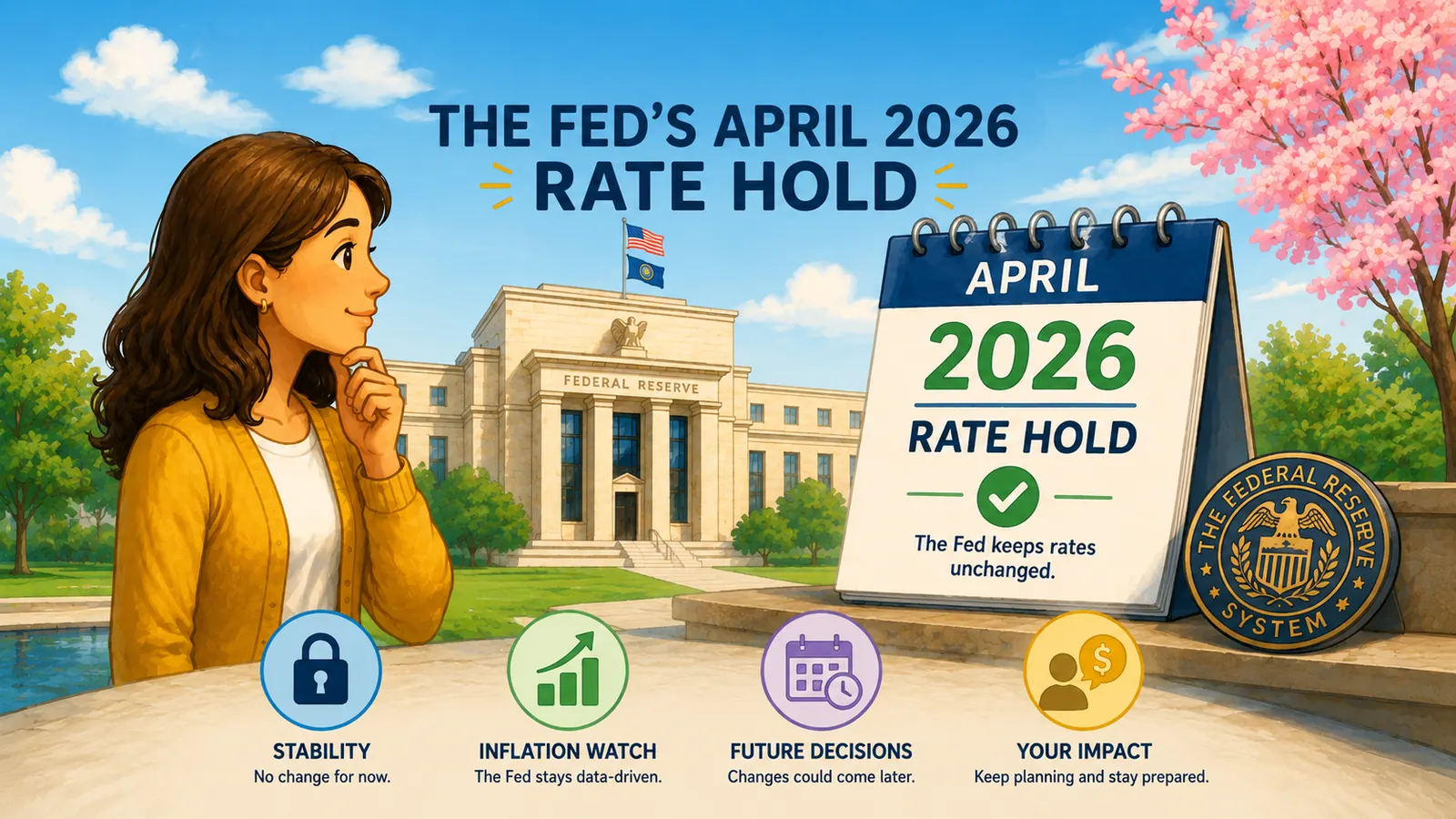 Illustration for article: The Fed's April 2026 Rate Hold and Your Card APR