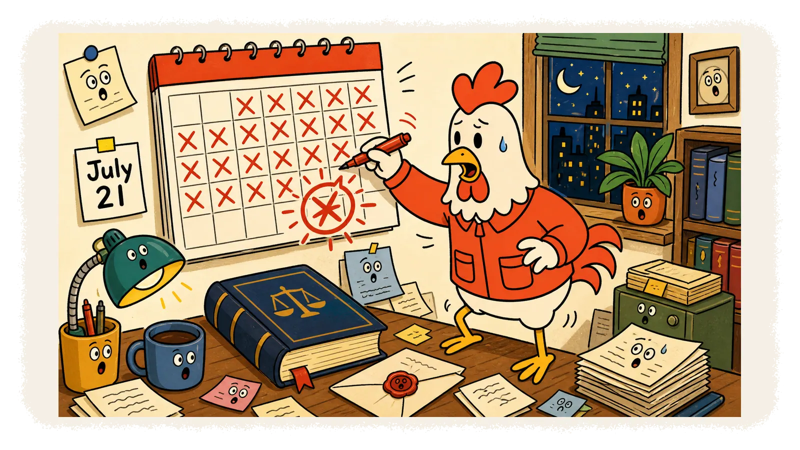 Illustration for article: On July 21 the Effects Test Vanishes From My Denial Letter: A 12-Day Countdown Through the New Regulation B