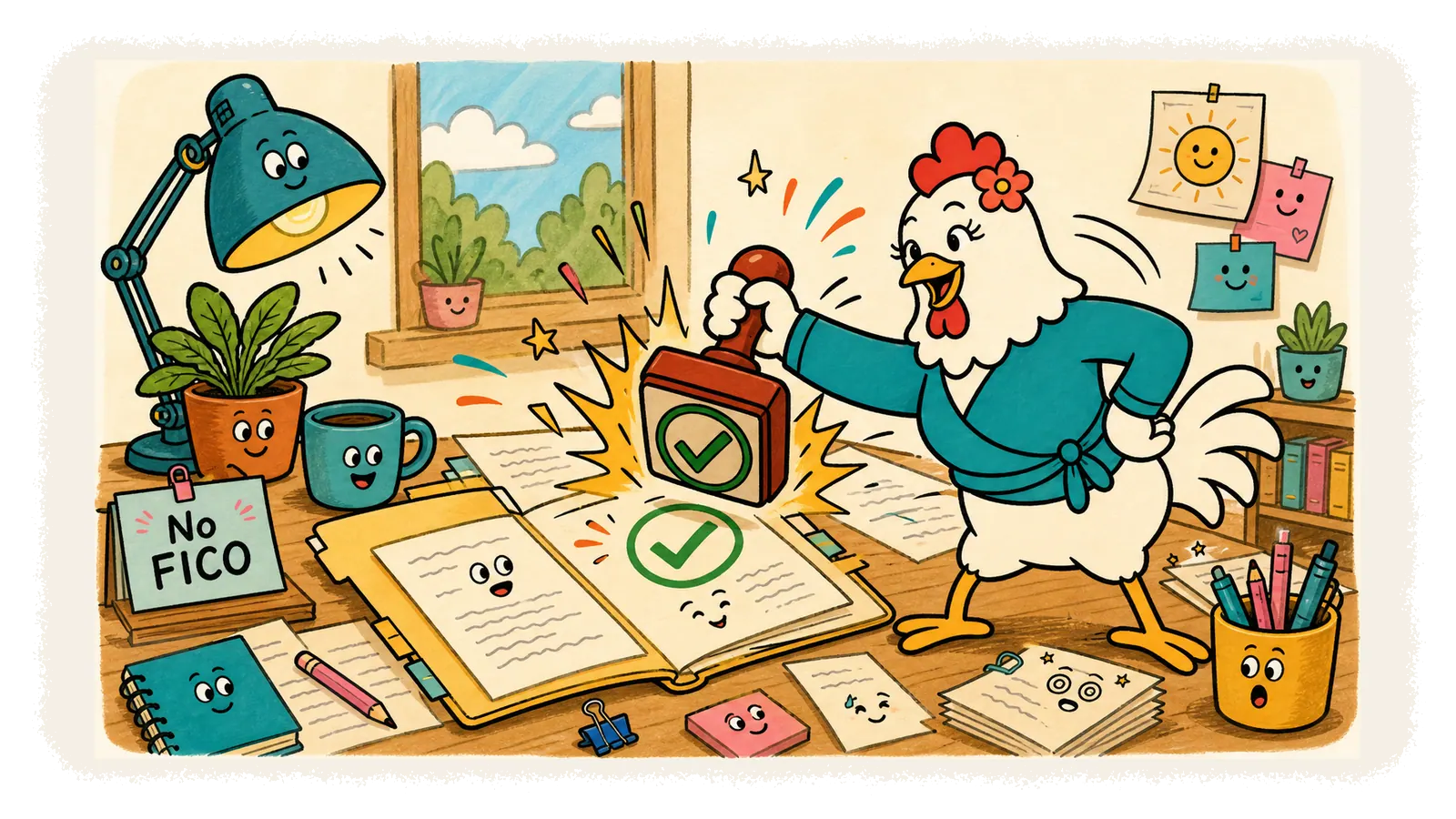 Illustration for article: Approved With No FICO Score and a $1,240/Month Rent History: A 14-Day Cash-Flow Underwriting Diary